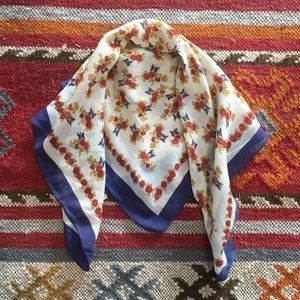 Vintage Square Floral Print Scarf